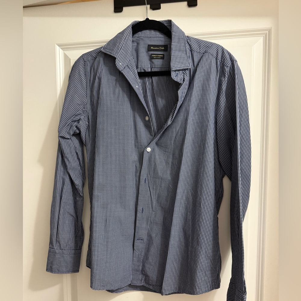 Massimo Dutti Blue Button Down Shirt